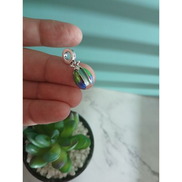 Glow in Dark Firefly Charm S925 Sterling Silver Dangle w/ Moveable Wings - Picture 8 of 9